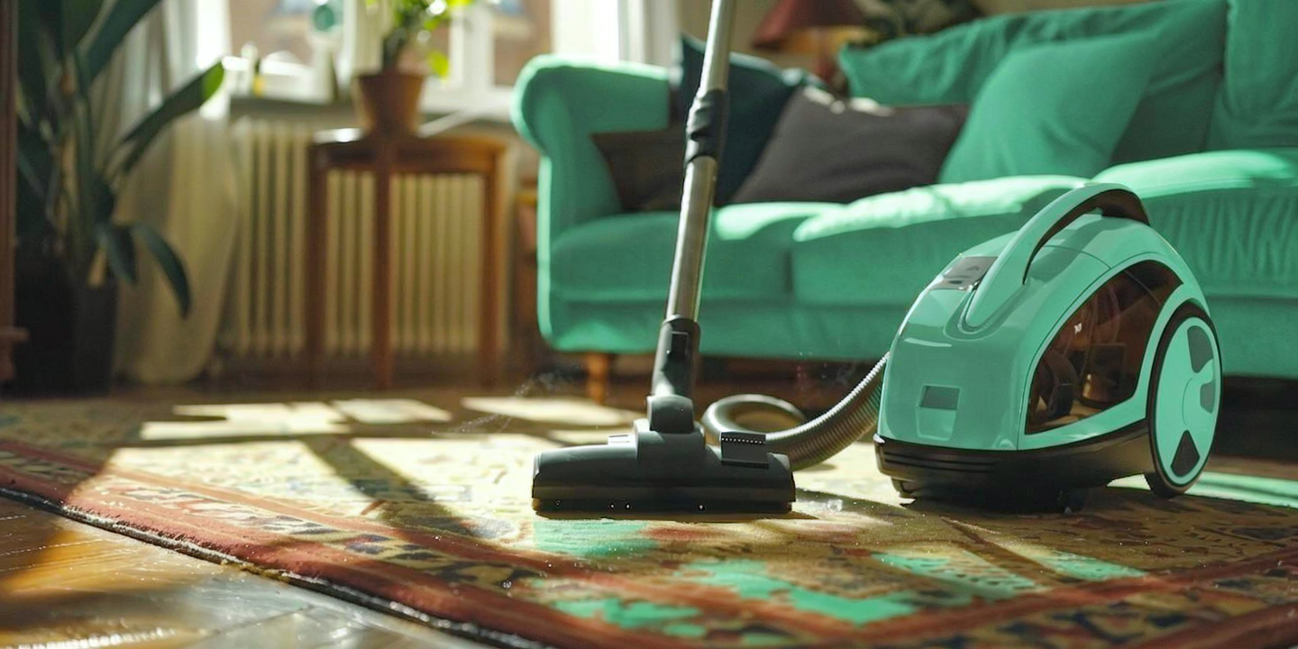 Vacuum cleaning a carpet