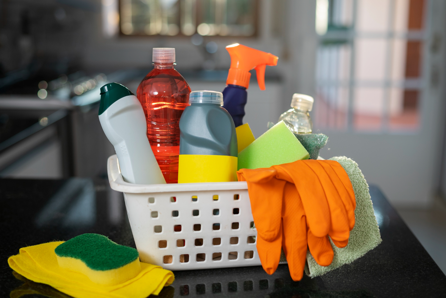 Professional cleaner at work
